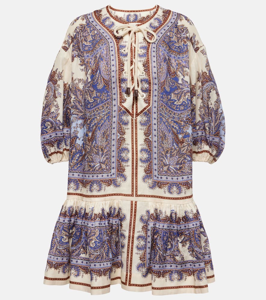 Ottie Eyelet paisley linen minidress