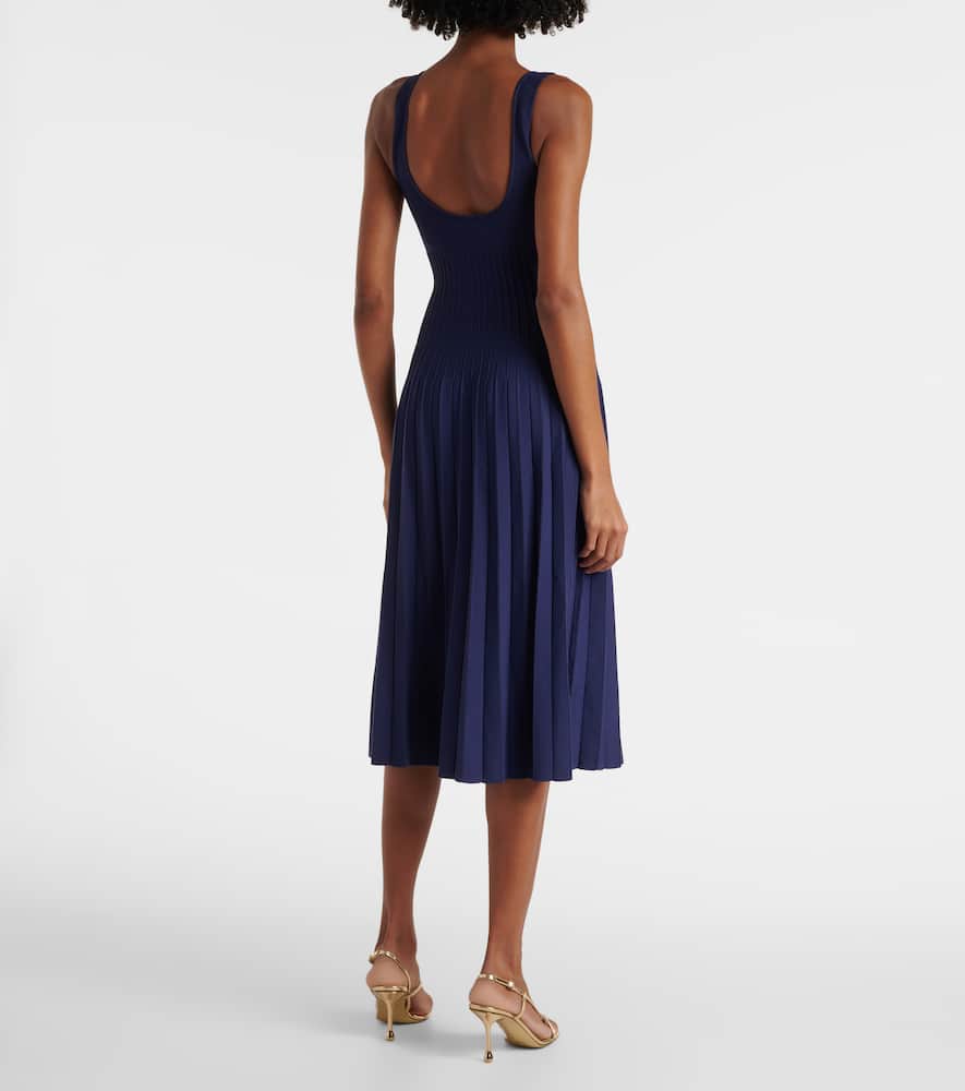 Ellison pleated compact-knit midi dress
