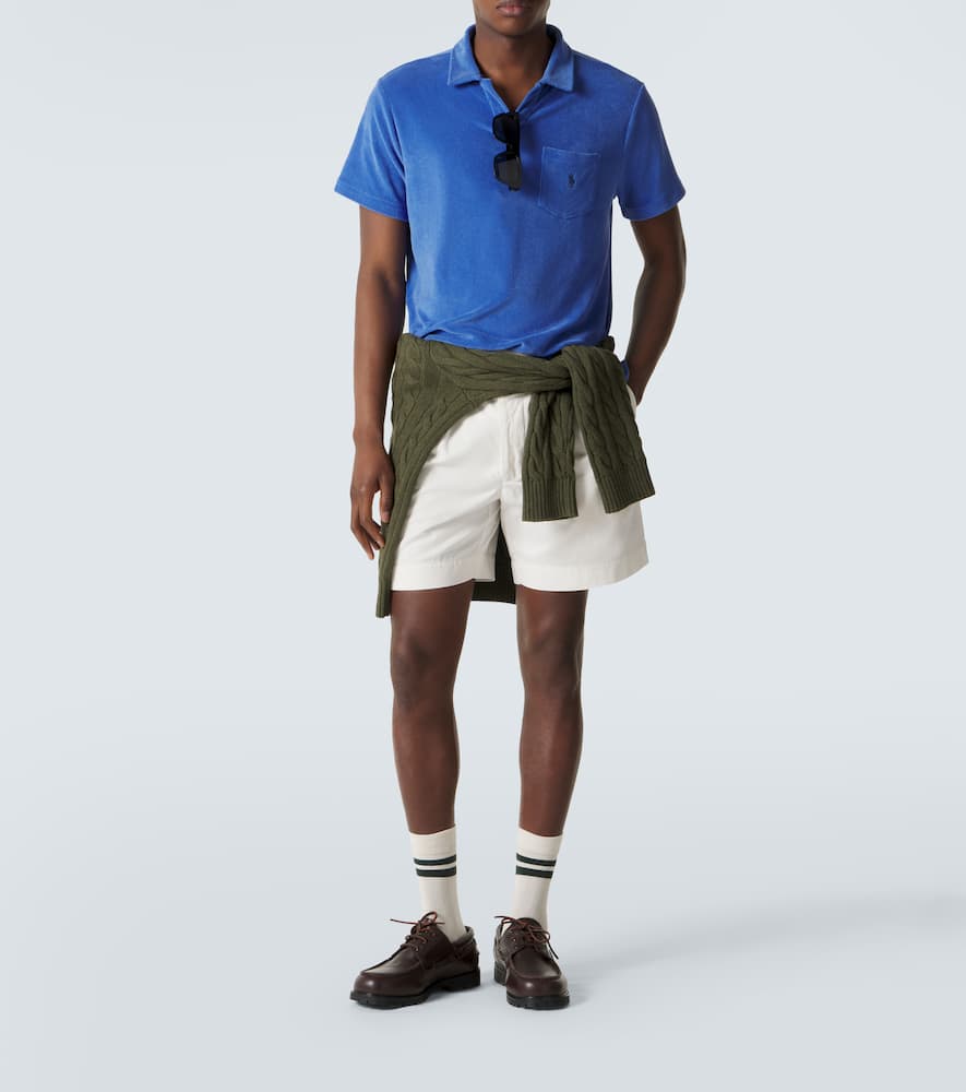 Logo cotton-blend terry polo shirt