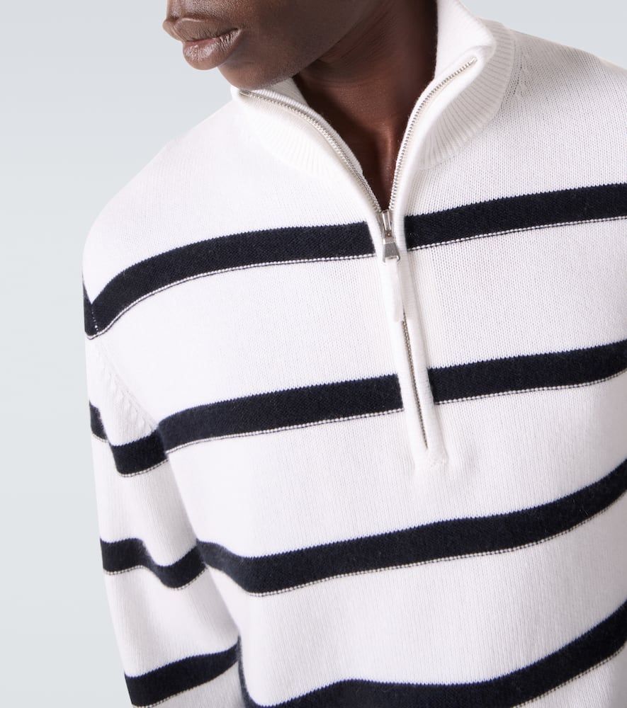 Striped cotton and cashmere sweater