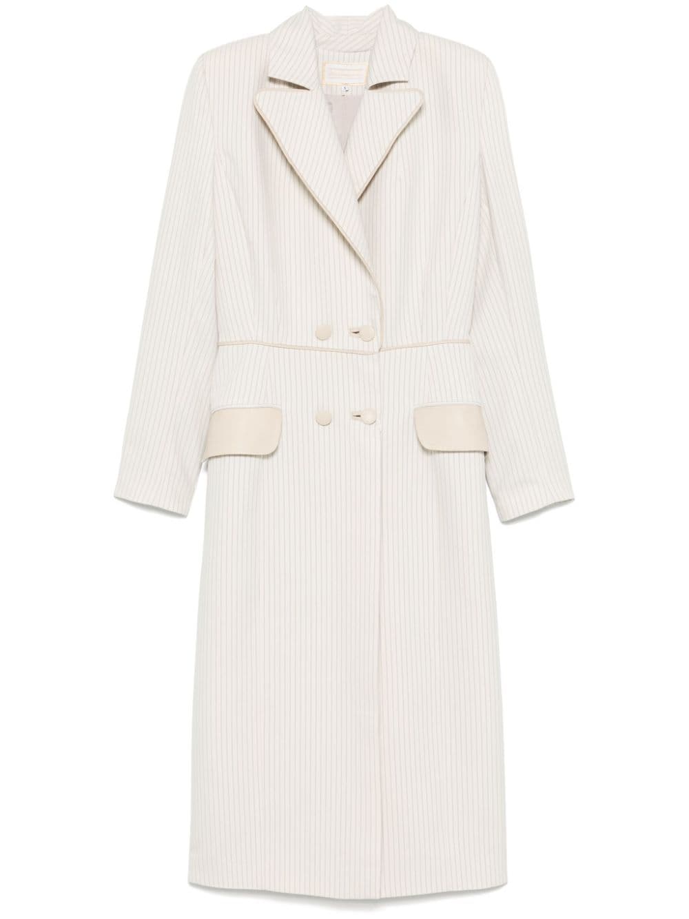 Pinstriped trench coat - Neutrals