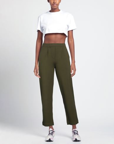 Woman Pants Military green Size S Viscose, Elastane