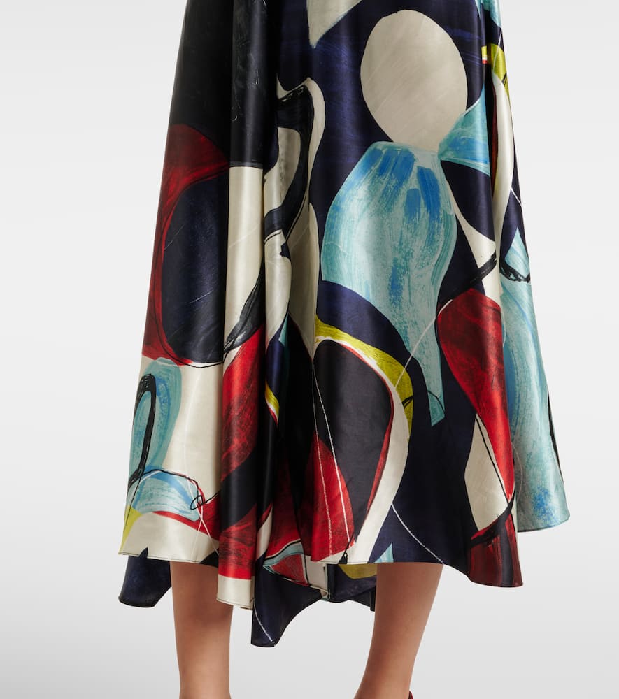 Adriana printed satin midi dress