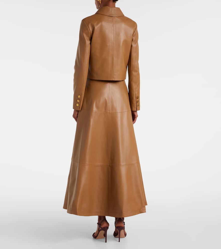 Astley cropped leather jacket