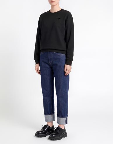 Woman Sweatshirt Black Size XS Cotton, Elastane