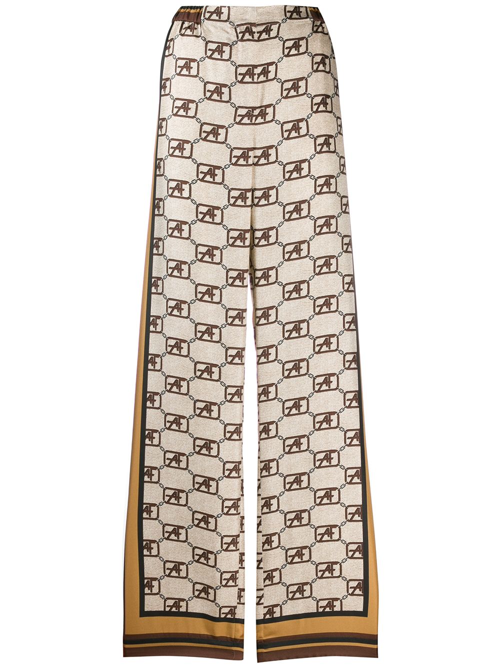 Logo print palazzo pants - Neutrals