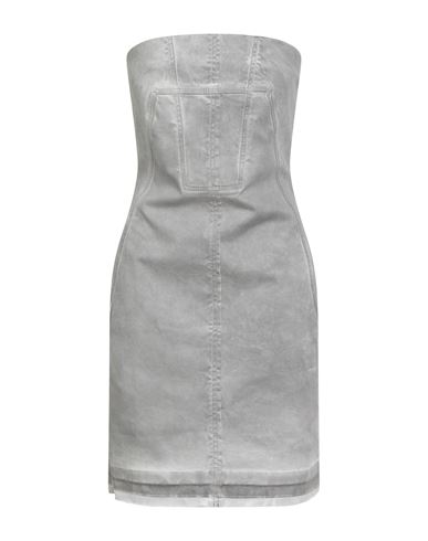 Woman Mini dress Grey Size L Cotton, Elastomultiester, Natural rubber