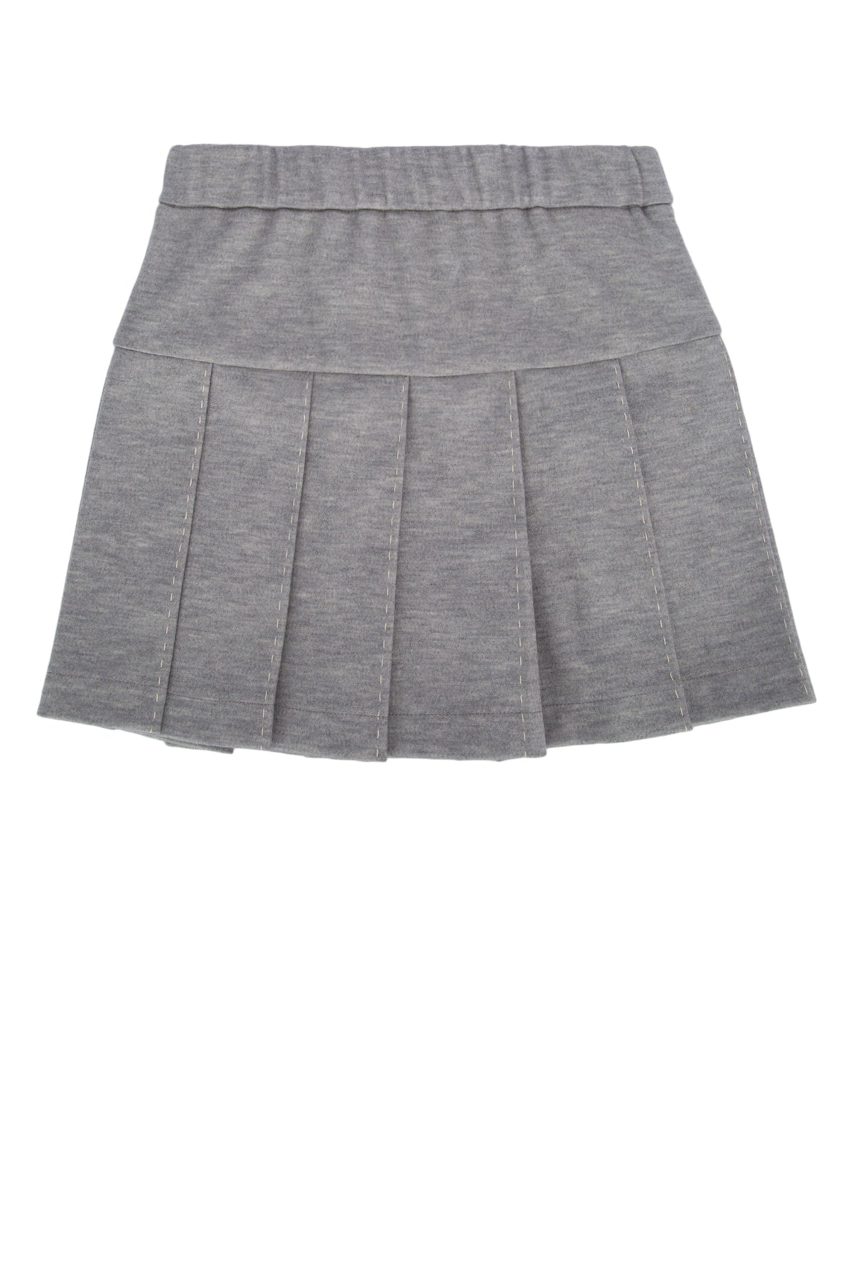 Pleated Virgin Wool Skirt — Gray