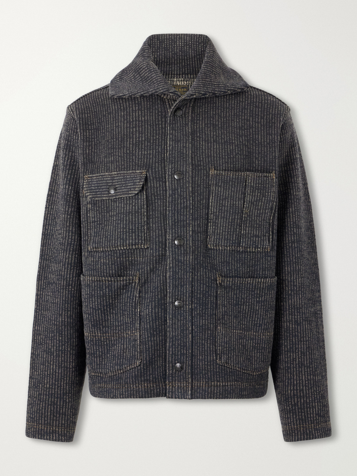 Charles Striped Cotton-Blend Fleece Jacket