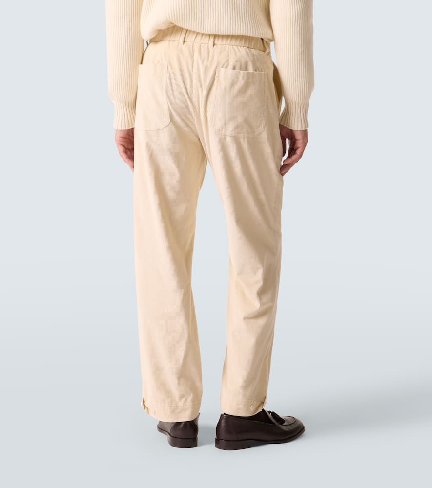 Cotton and wool corduroy straight pants