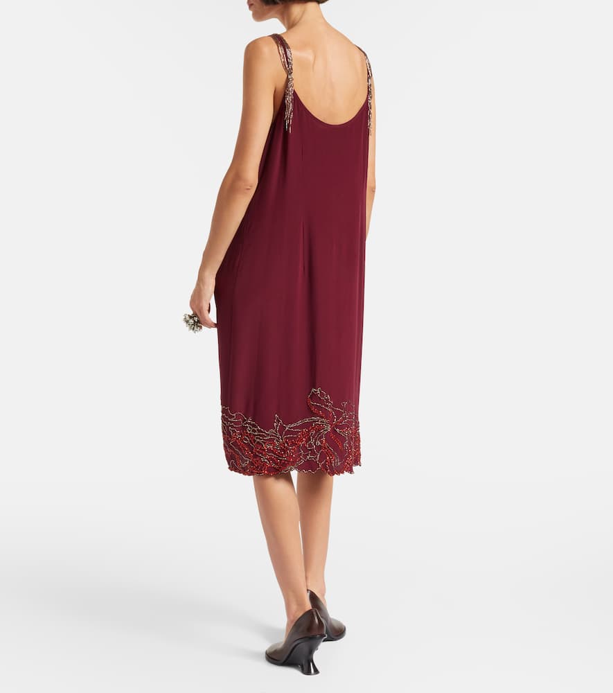 Beaded silk slip dress