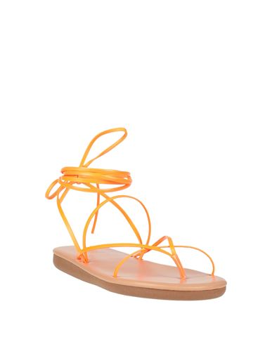 Ancient Greek Sandals Woman Thong sandal Orange Size 10 Leather