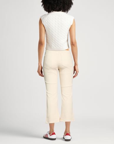 Woman Pants Ivory Size 10 Cotton, Elastane