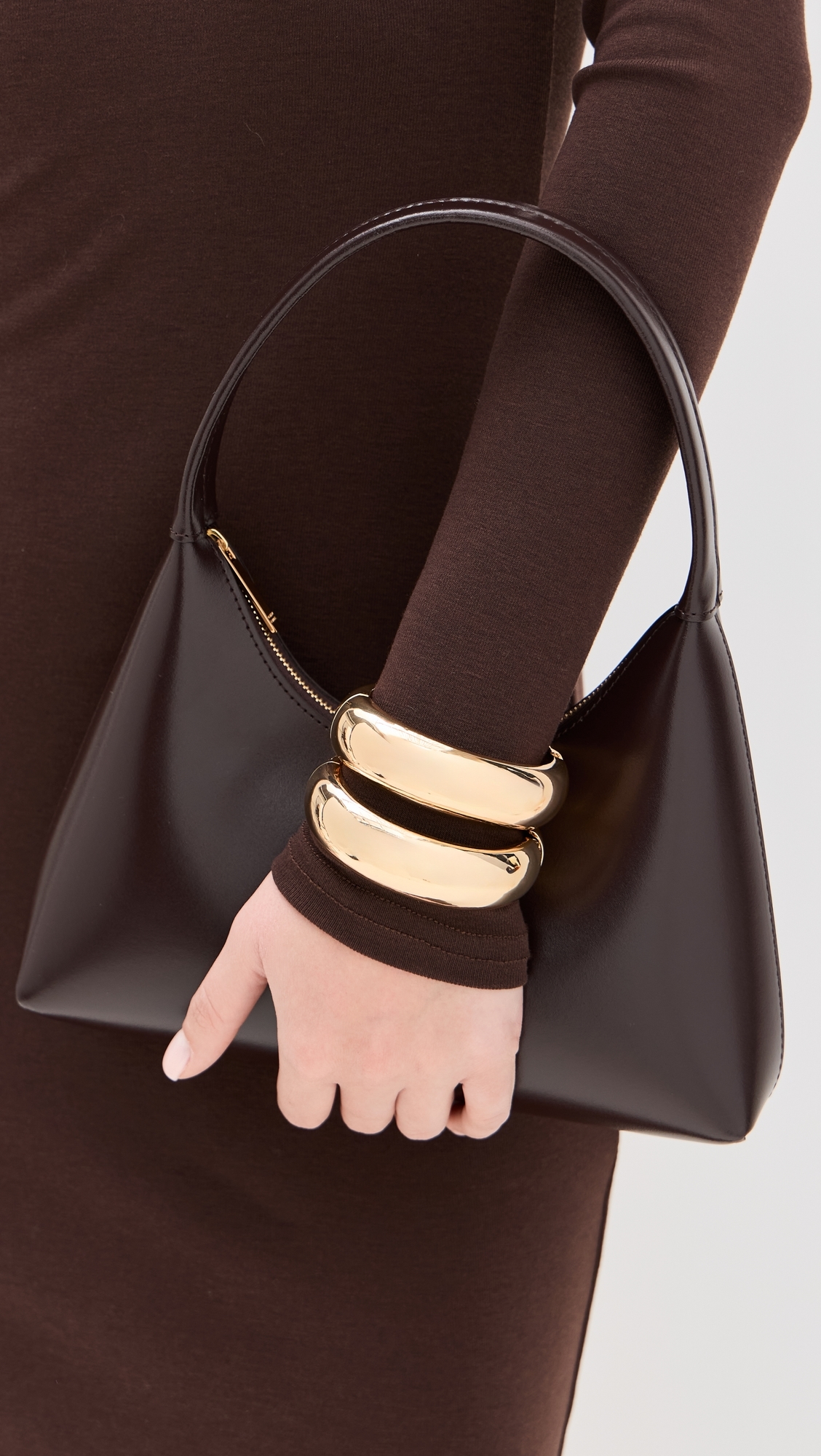 Double Tsuki Cuff Bracelets Gold One Size