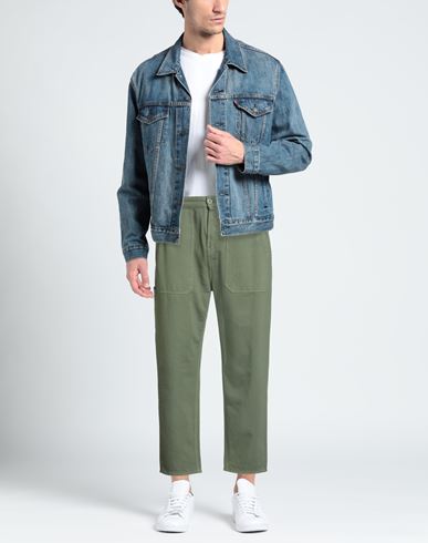 Man Pants Military green Size 29 Cotton, Recycled cotton