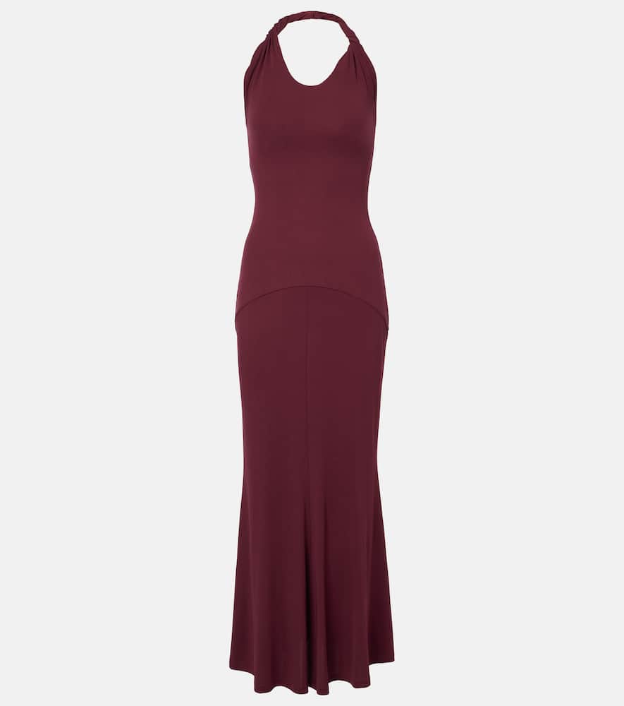 Eleanor halterneck jersey midi dress