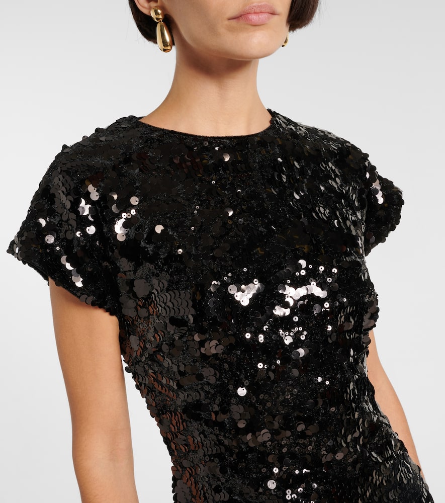 Sequined velvet minidress