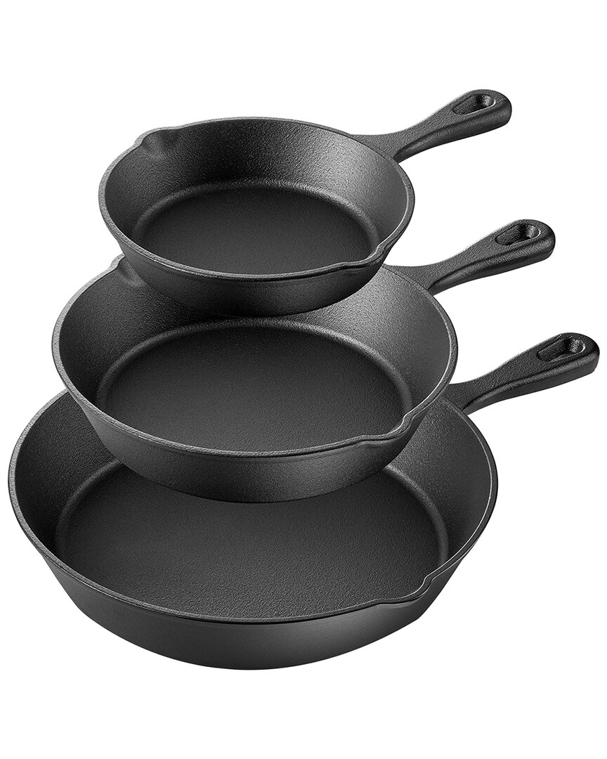 Pre-Seasoned 3pc Cast Iron Skillet Set