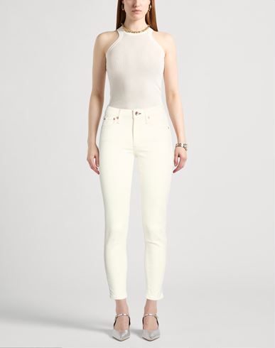 Woman Jeans Ivory Size 25 Organic cotton, Lyocell, Polyester, Elastane