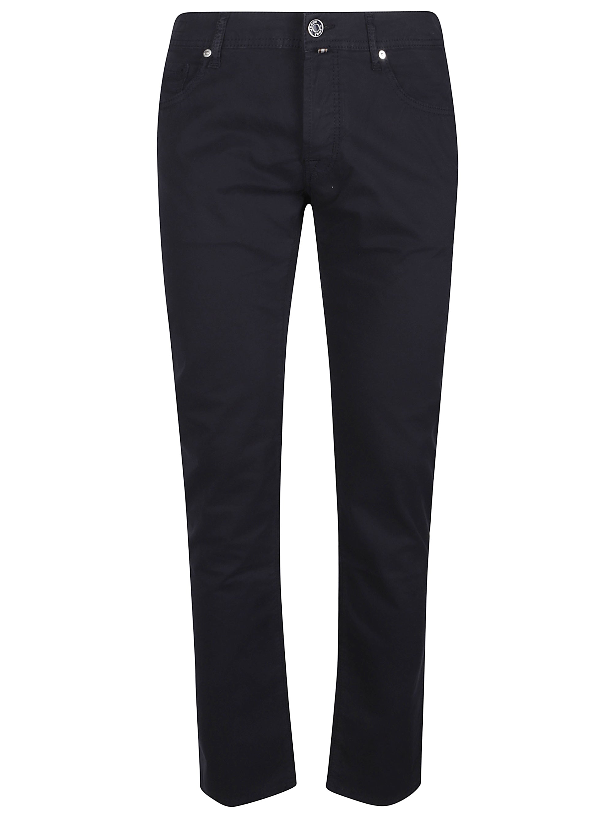 Classic Button-Down Slim Fit Jeans with Five Pockets for Men