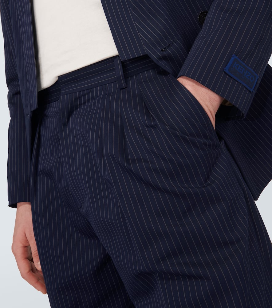 Pinstripe cotton and linen pants