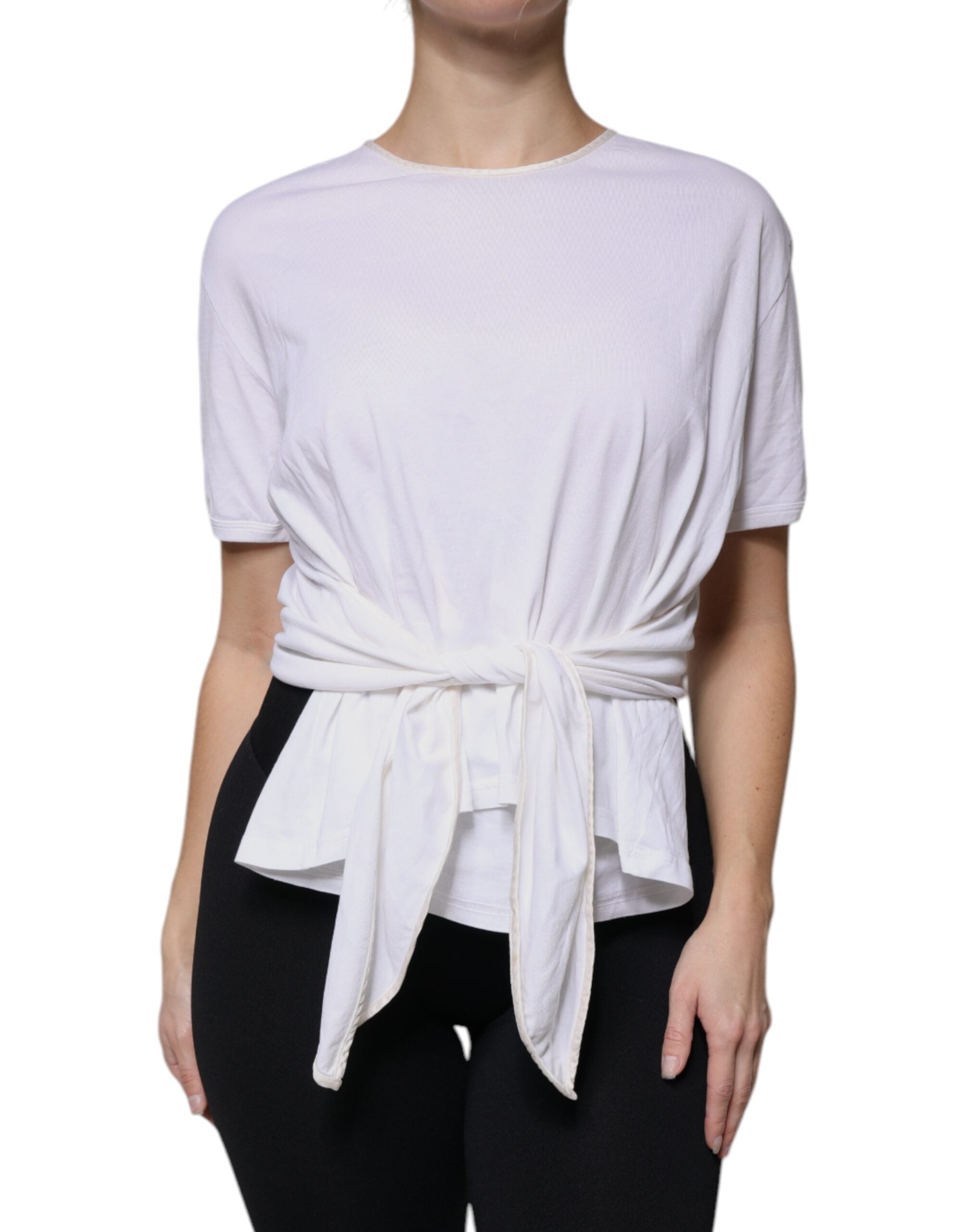 Cotton-Silk Wrap Blouse — White