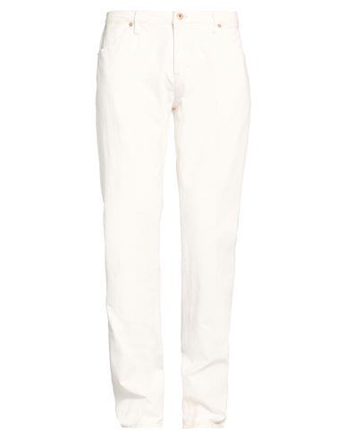 Man Jeans White Size 28 Cotton, Elastane