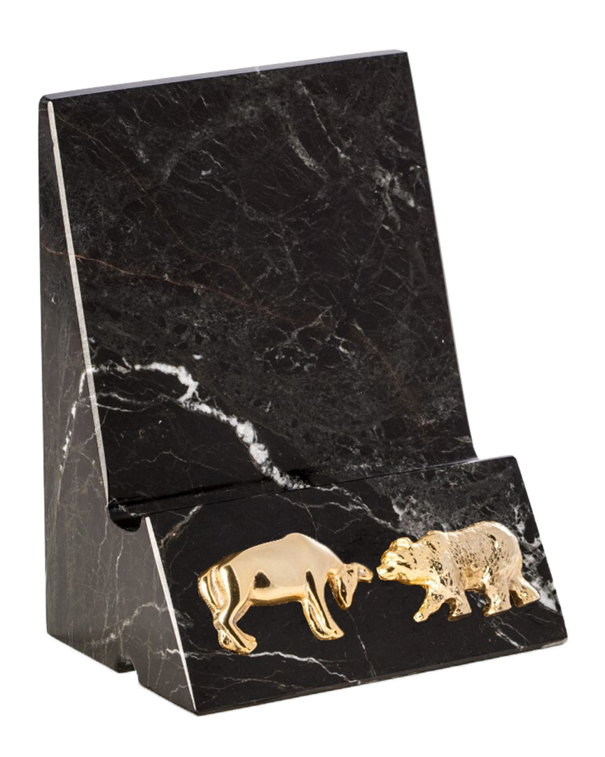 Black Zebra Marble Desktop Phone/ Tablet Cradle