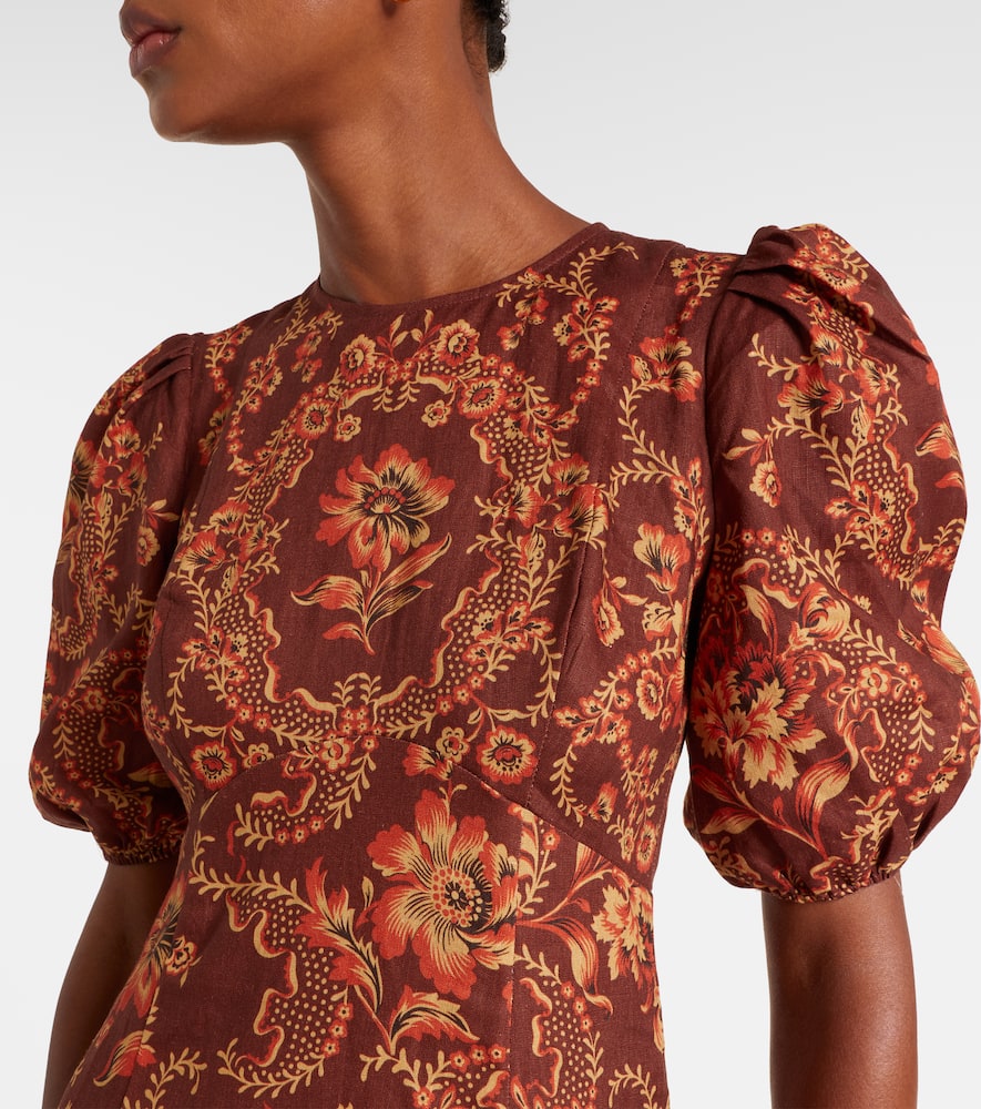 Alémais Seraphina printed linen midi dress