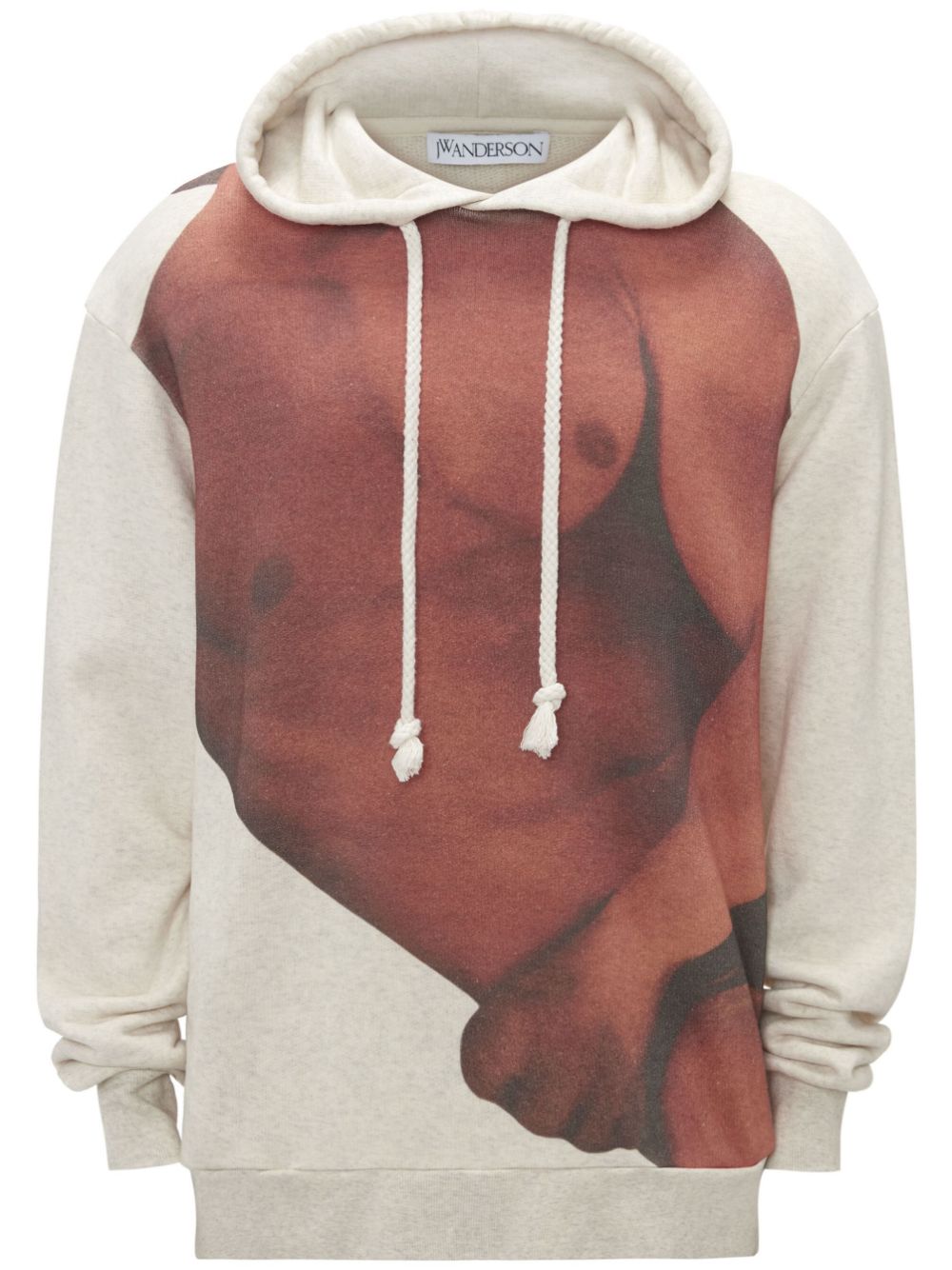 Photograph-print cotton hoodie - Neutrals