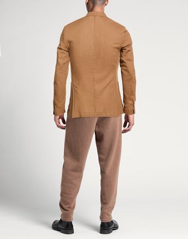Man Blazer Camel Size 36 Linen, Viscose