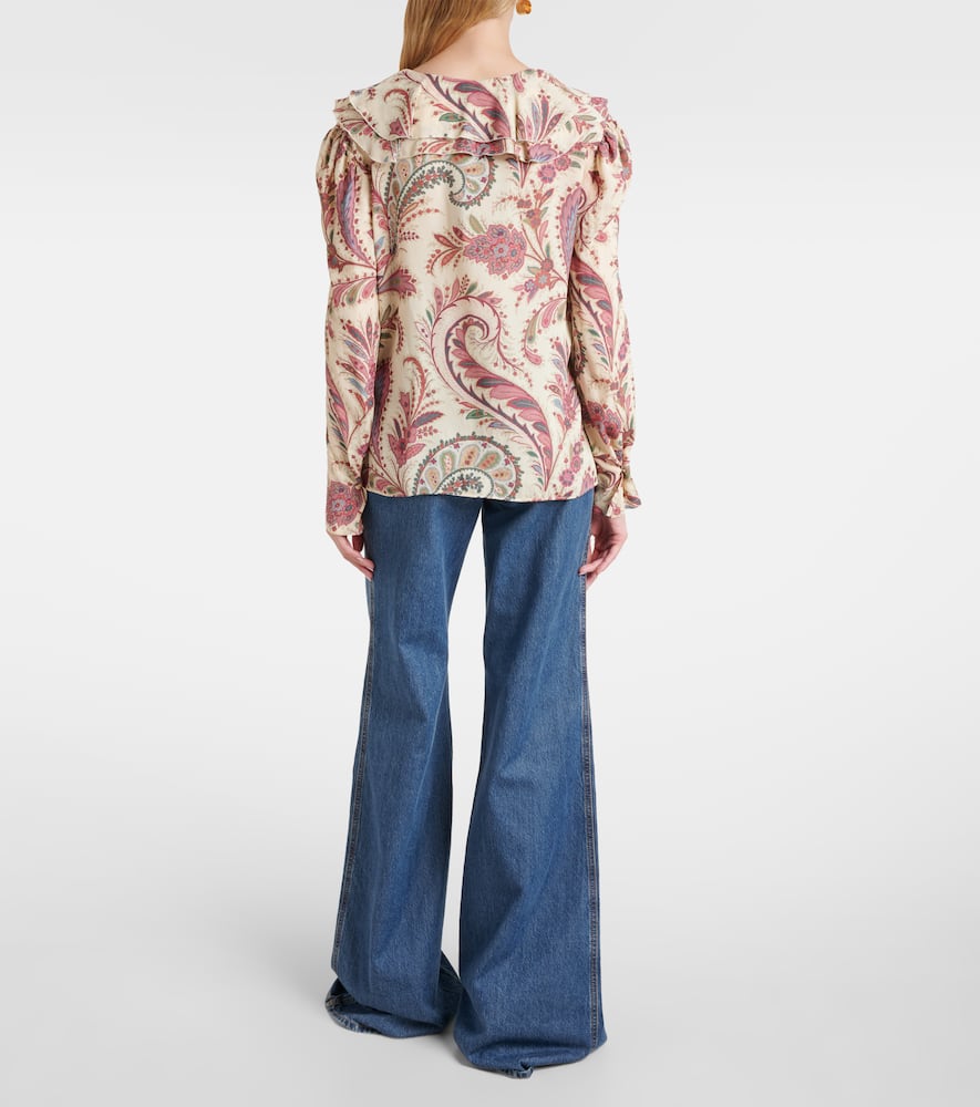 Printed ruffled blouse
