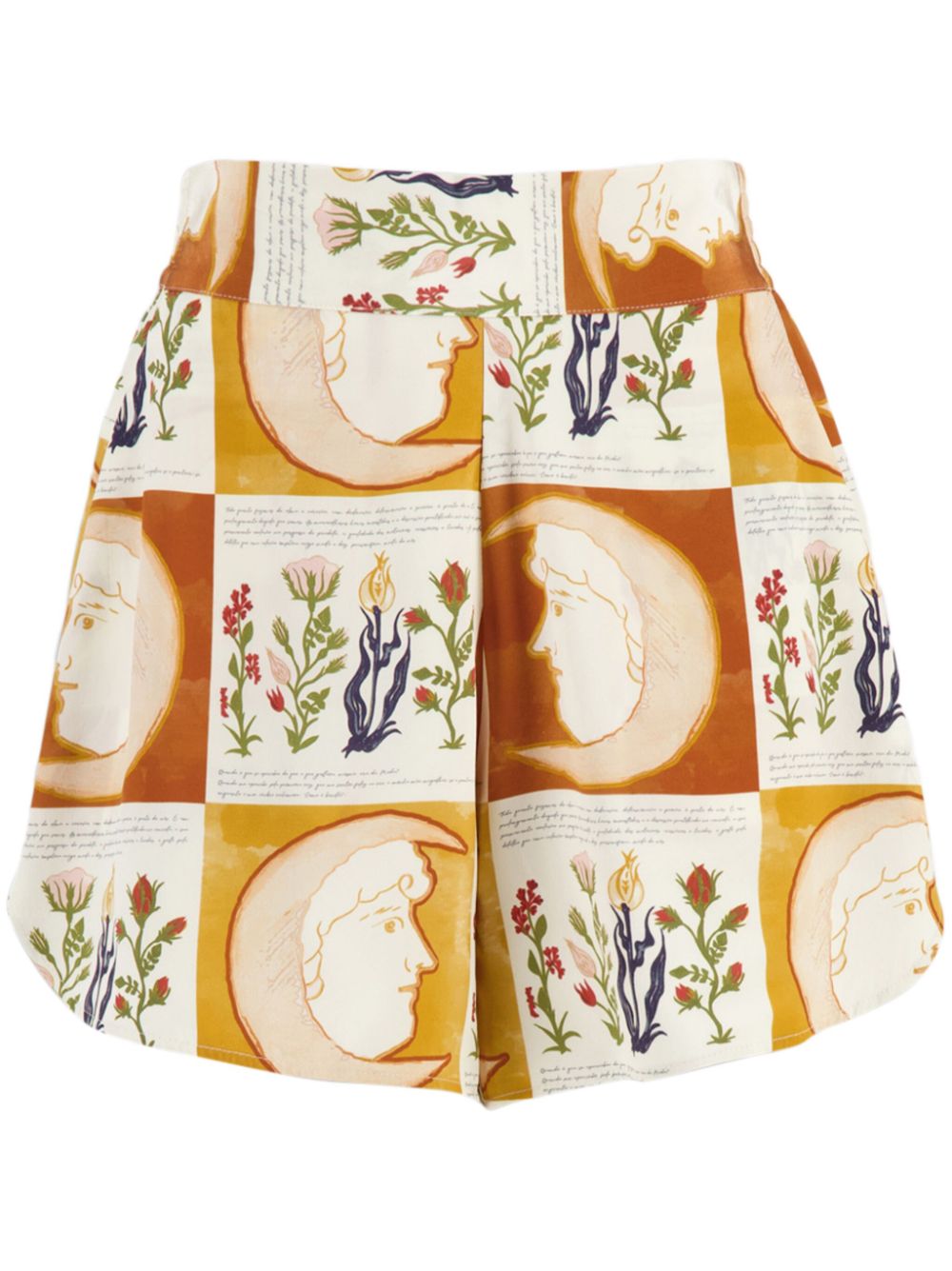 Printed crepe shorts - Yellow