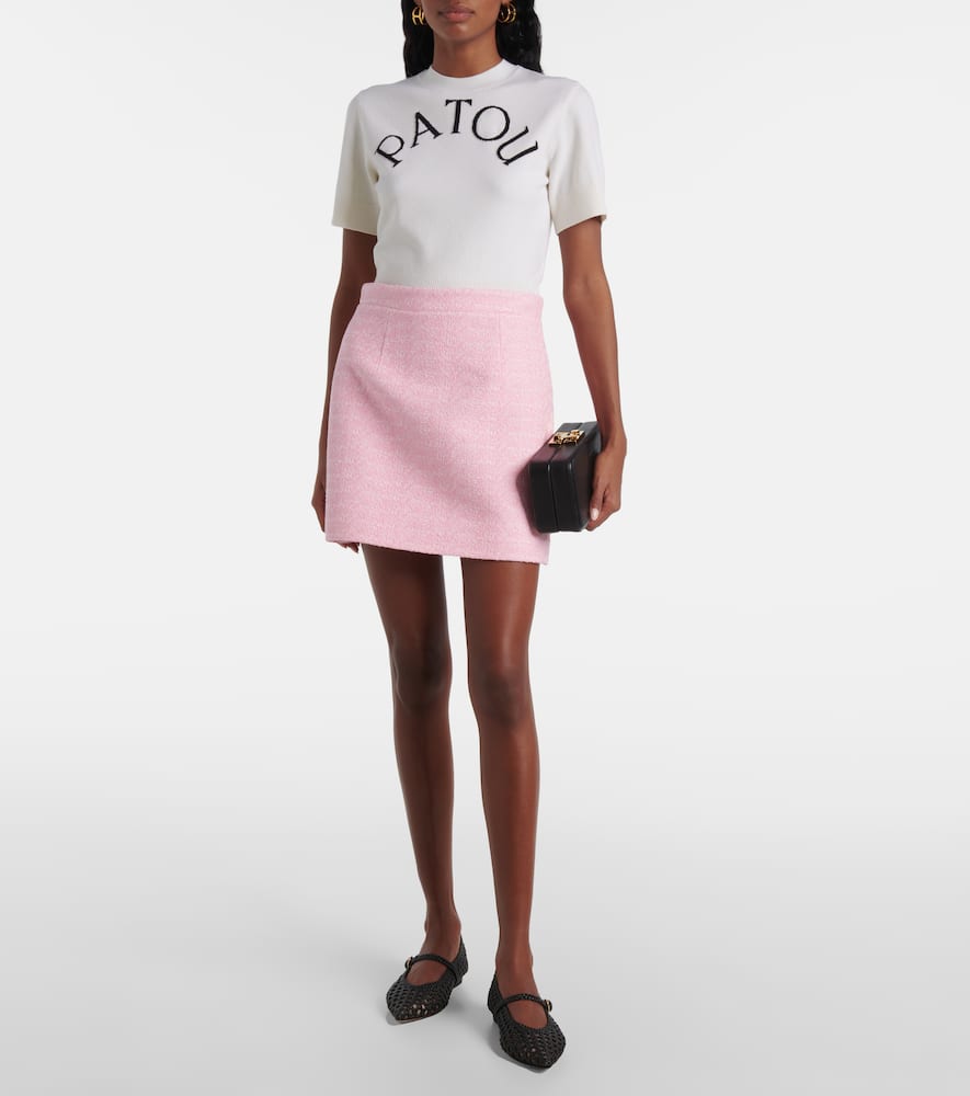 Cotton-blend tweed miniskirt