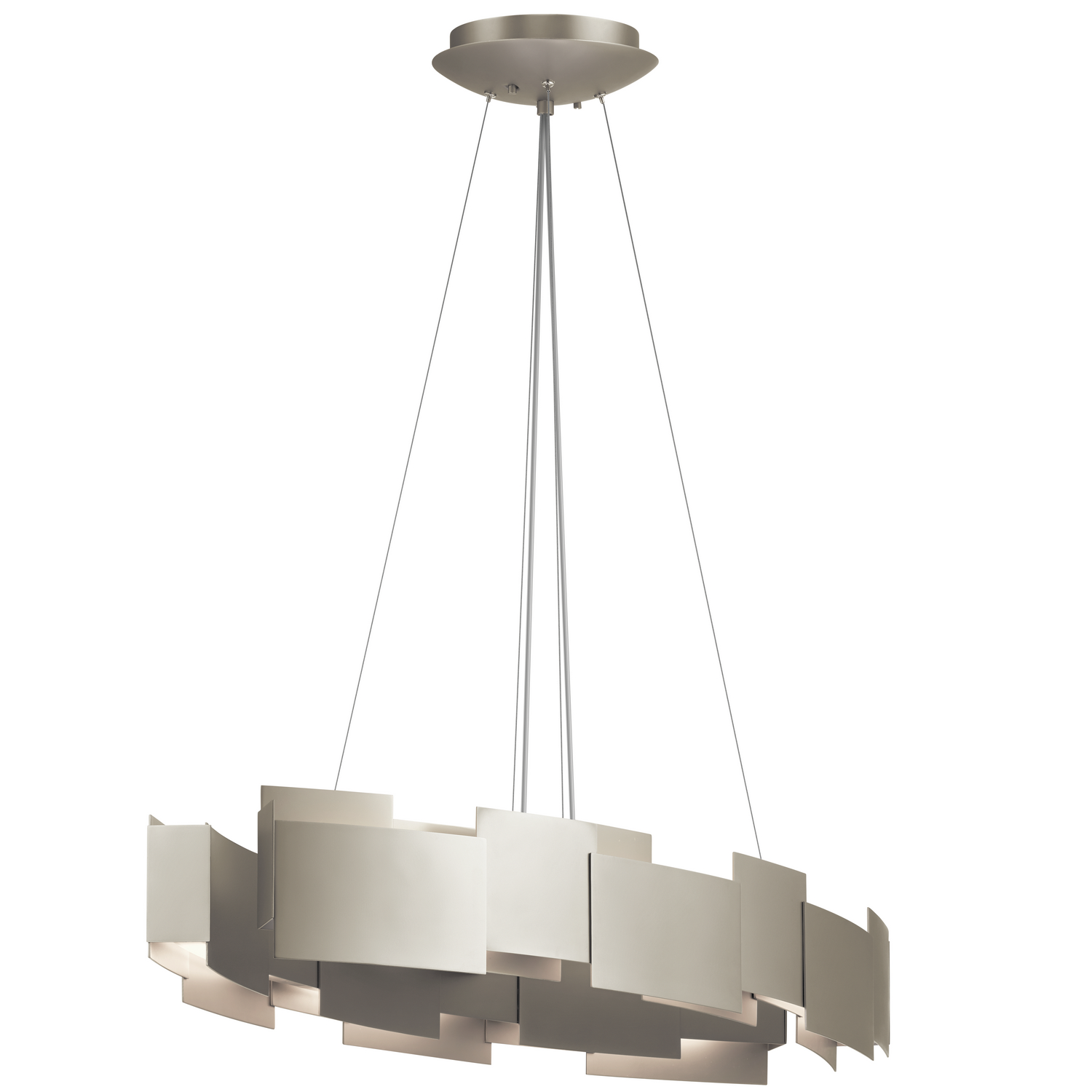 Satin Nickel LED Pendant from the Moderne Collection