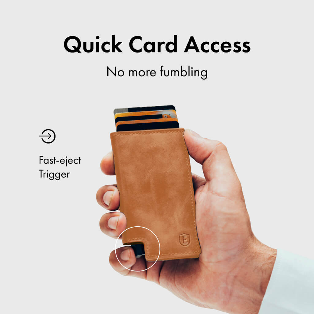Men's Wallet - Smiley x Ekster Premium Slim Men's Wallet Trackable Wallet Leather Smart Wallet RFID Blocking