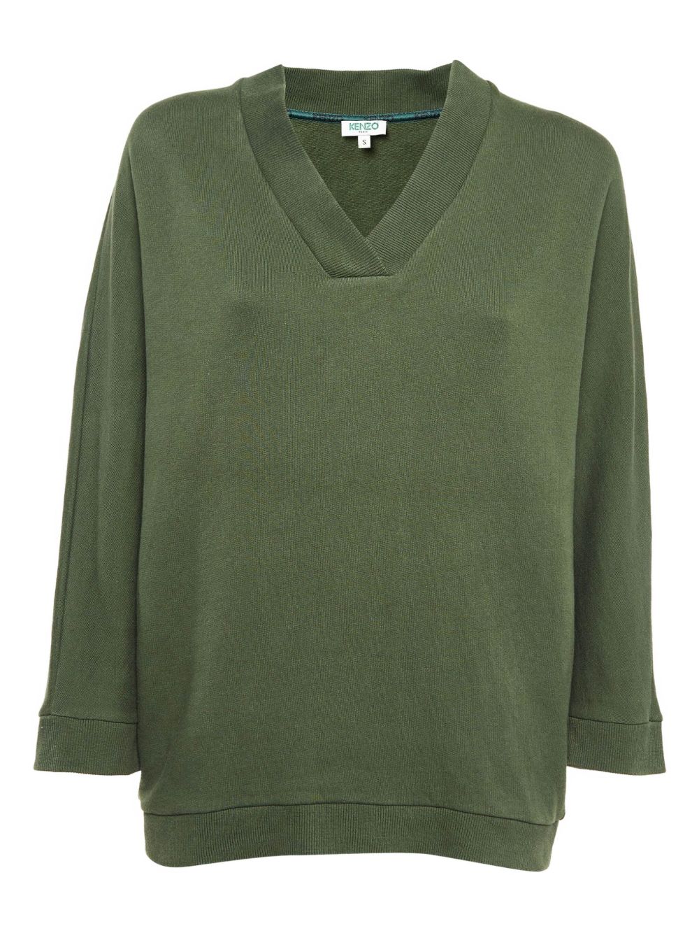Ribbed V-neck sweatshirt - Green