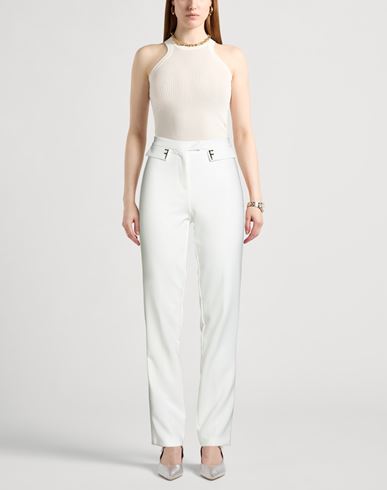 Woman Pants White Size 4 Polyester, Elastane