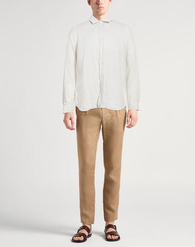 Man Shirt Light grey Size XL Linen