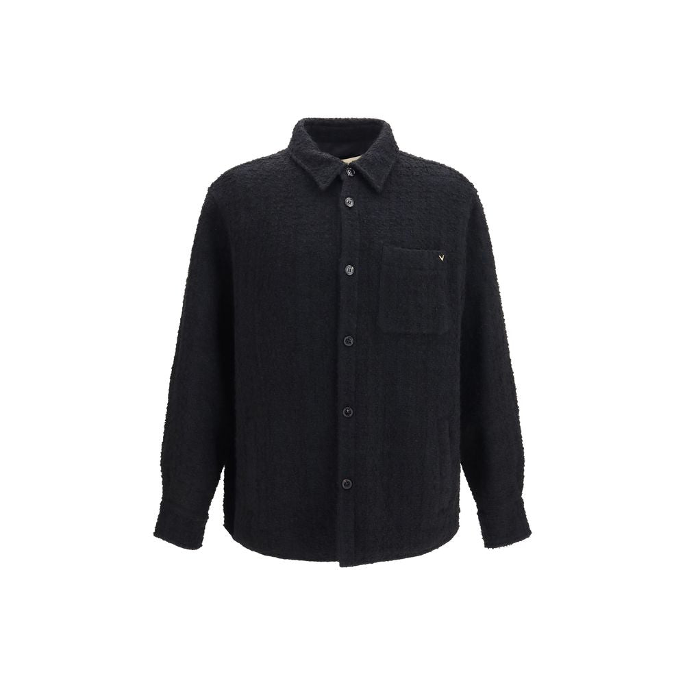 Textured Cotton-Blend Shirt — Black