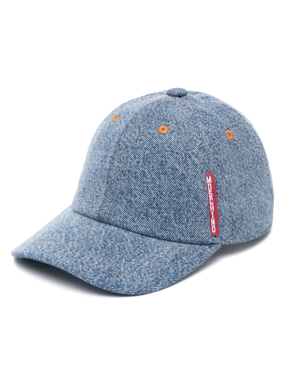 Logo-tag denim cap - Blue