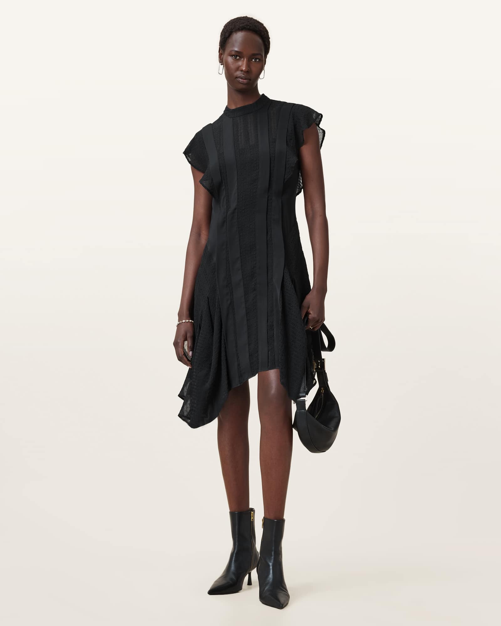 Fleur Textured Asymmetric Hem Dress