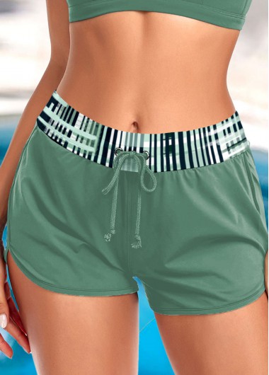 Modlily Plus Mid Waisted Sage Green Beach Shorts - 3X