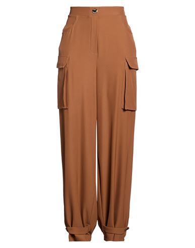 Woman Pants Brown Size 10 Polyester, Elastane