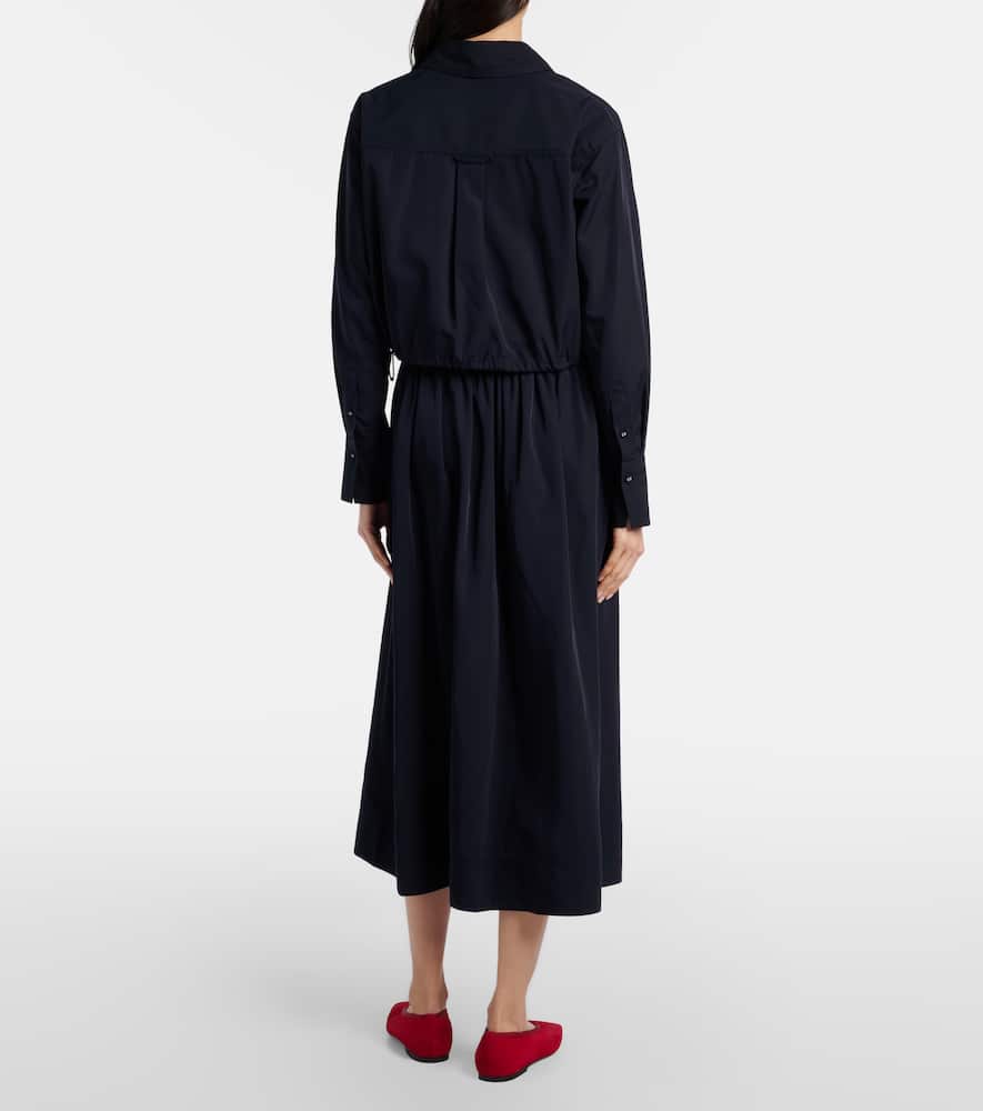Bates gathered taffeta midi skirt