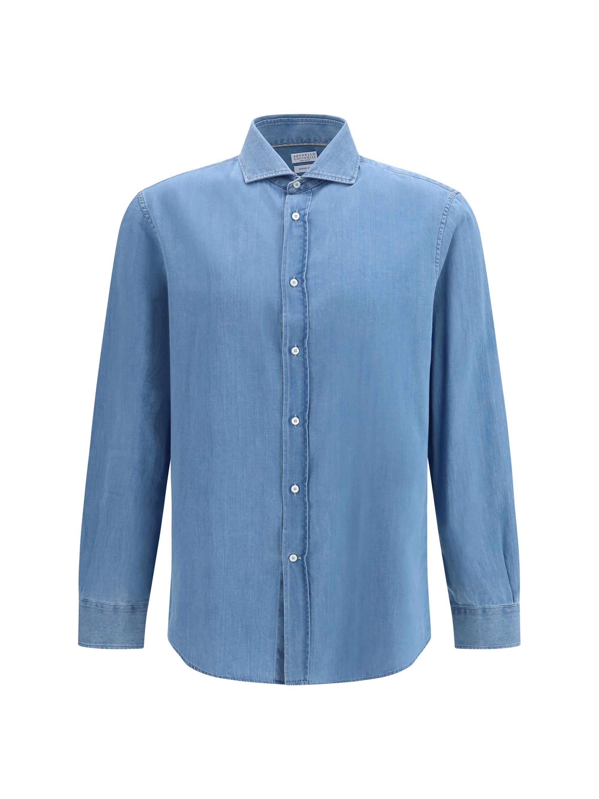 Cotton Denim Shirt — Blue