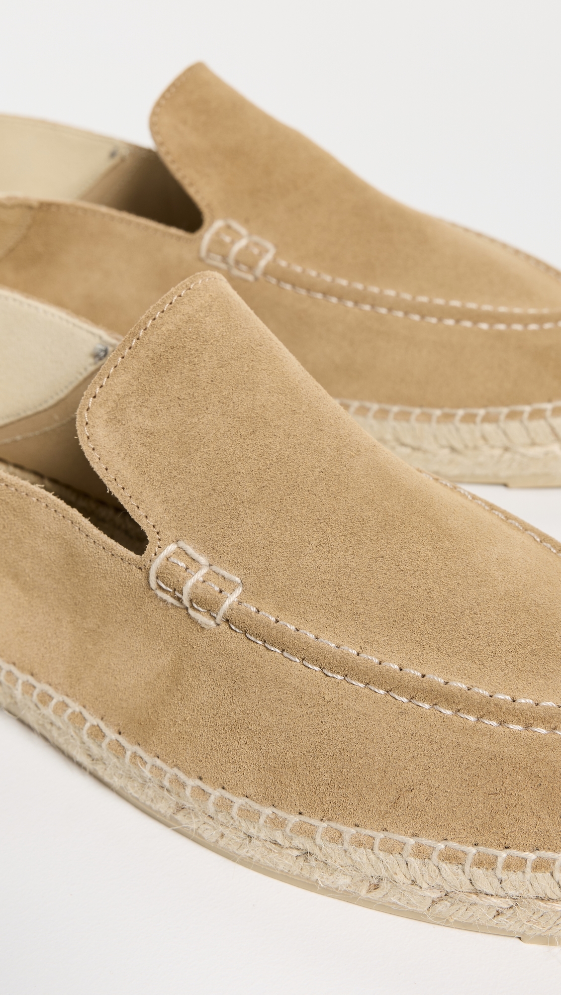 Manebi Suede Traveler Espadrilles Suede Washed Beige
