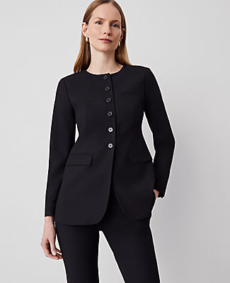 Ann Taylor The Petite Curved Hem Jacket in Seasonless Stretch