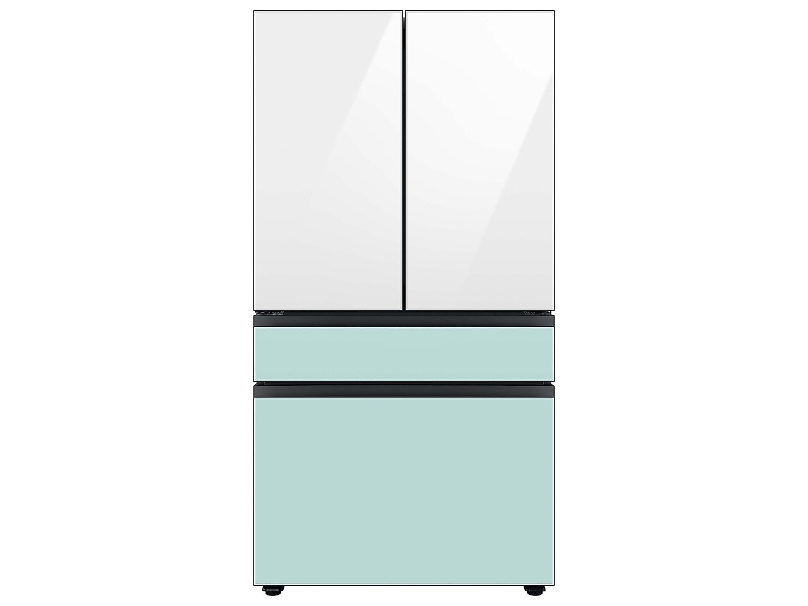Bespoke 4-Door French Door Refrigerator Panel in White Glass - Top Panel(RA-F18DU412/AA)