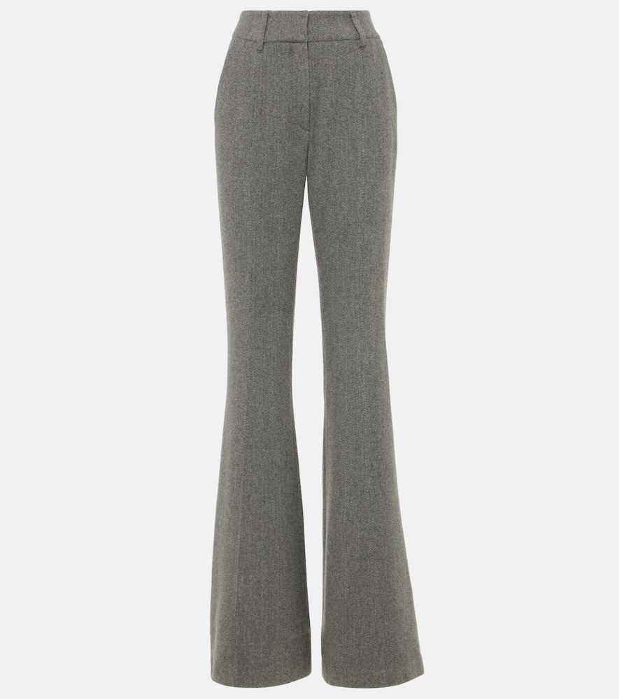 Rhein high-rise wool and cashmere flared pants